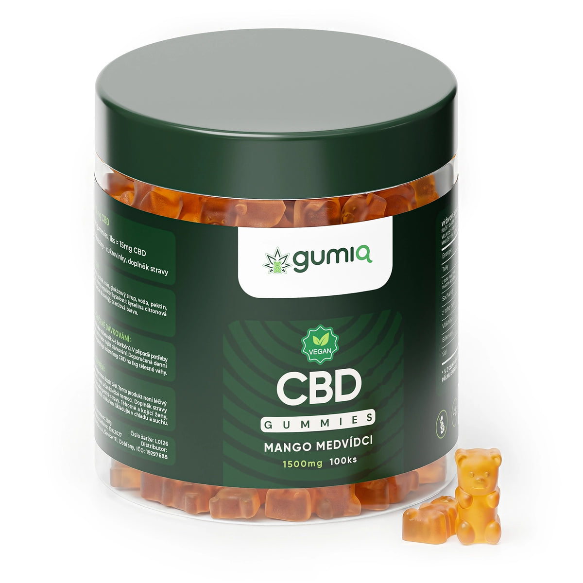CBD VEGAN Mango Medvídci 100ks (1500mg)