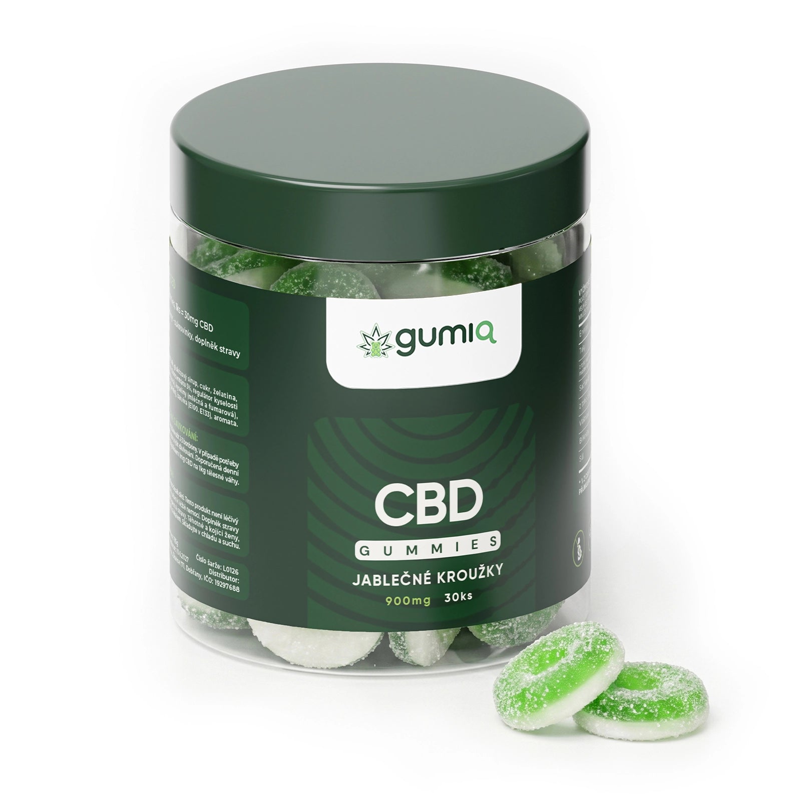 CBD Jablečné kroužky 30ks (900mg)